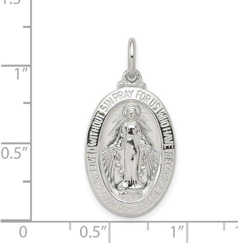 925 Sterling Silver Miraculous Medal Pendant (L- 29 mm, W- 15 mm) in Saudi Arabia