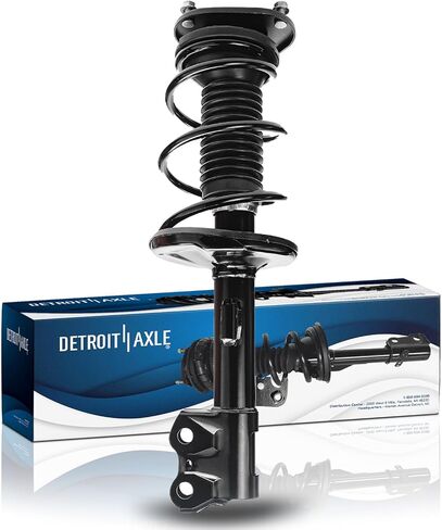 Detroit Axle - 1.8L Front Left Strut for 2009-2013 Toyota Corolla USA Built, 2011-2014 Matrix, Driver Side Suspension Quick Install Ready Strut & Coil Spring Shock Assembly 2012 Replacement in Saudi Arabia
