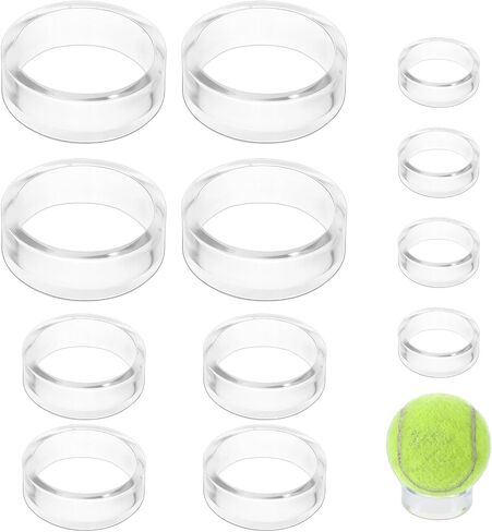 Plastic Sphere Stands 18 Pcs Round Baseball Stands Clear Acrylic Single Egg Display Rings Small Medium Large Easel Stand Holder for Deco Eggs Crystal Balls Golf Softball Tennis Spheres Marbles in Kuwait