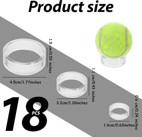 Plastic Sphere Stands 18 Pcs Round Baseball Stands Clear Acrylic Single Egg Display Rings Small Medium Large Easel Stand Holder for Deco Eggs Crystal Balls Golf Softball Tennis Spheres Marbles in Kuwait