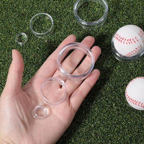 Plastic Sphere Stands 18 Pcs Round Baseball Stands Clear Acrylic Single Egg Display Rings Small Medium Large Easel Stand Holder for Deco Eggs Crystal Balls Golf Softball Tennis Spheres Marbles in Kuwait