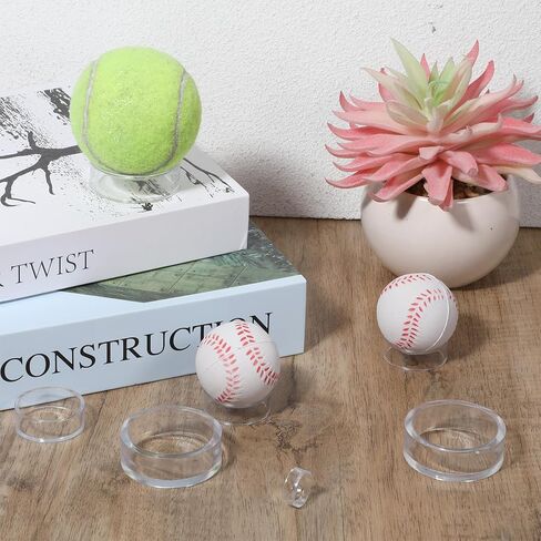Plastic Sphere Stands 18 Pcs Round Baseball Stands Clear Acrylic Single Egg Display Rings Small Medium Large Easel Stand Holder for Deco Eggs Crystal Balls Golf Softball Tennis Spheres Marbles in Kuwait