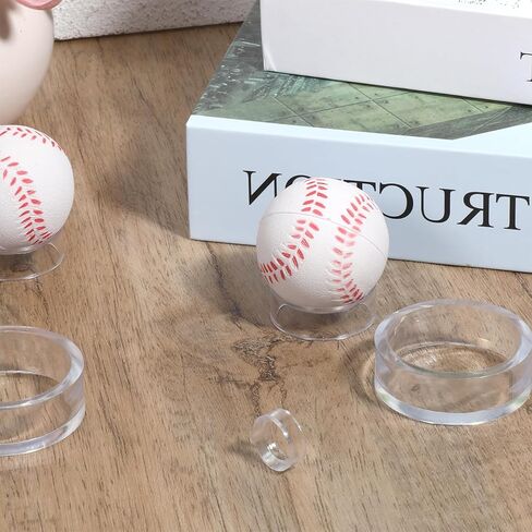 Plastic Sphere Stands 18 Pcs Round Baseball Stands Clear Acrylic Single Egg Display Rings Small Medium Large Easel Stand Holder for Deco Eggs Crystal Balls Golf Softball Tennis Spheres Marbles in Kuwait