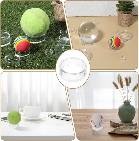Plastic Sphere Stands 18 Pcs Round Baseball Stands Clear Acrylic Single Egg Display Rings Small Medium Large Easel Stand Holder for Deco Eggs Crystal Balls Golf Softball Tennis Spheres Marbles in Kuwait