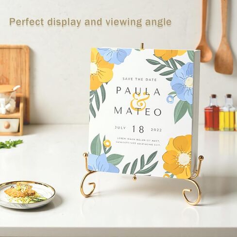 12 Pack 3 Size Improved Anti-Slip Plate Stands for Display, Gold Iron Display Stand, Easel Plate Display Photo Holder Stand, Iron Wire Easel Frame Stand for Displaying Pictures, Plates and Arts (4, 6, 8 Inch) in Saudi Arabia