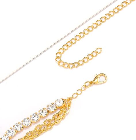 Asooll Gold Crystal Leg Chain Snake Rhinestones Thigh Chain Layered Leg Body Jewerly Fashion Beach Party Rave Body Accessories Jewelry for Women and Girls in Saudi Arabia
