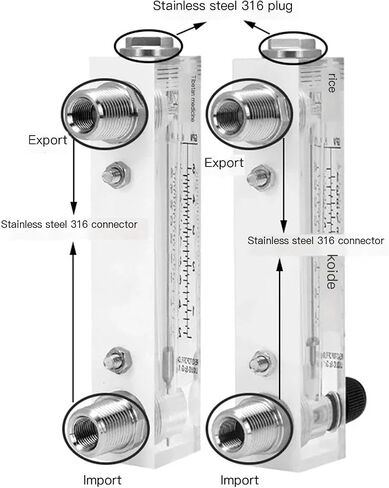 LZT-15 LZM-15Z Panel Install Acrylic Plastic Float Flowmeter For Water Liquid With 316 Stainless Steel Adapter Connection(Fix 1-11 LPM) in Saudi Arabia