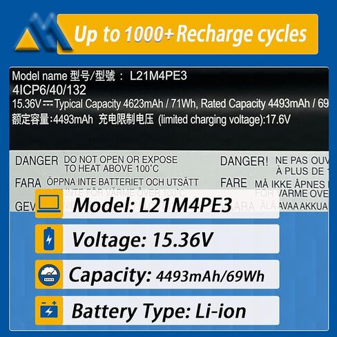 L17C4P72 Laptop Battery Replacement for Lenovo ThinkPad X1 Extreme 1st Gen/2nd Gen ThinkPad P1 1st/2nd Gen Series L17M4P72 01AY968 01AY969 L18M4P71 01YU911 5B10V98091 SB10Q76929 SB10Q76928 in Saudi Arabia