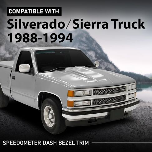 Dash Bezel Panel Surround Trim, Compatible with Chevy Silverado GMC Sierra Truck 1988-1994, Dashboard Bezel Trim Instrument Cluster, Gray in Saudi Arabia