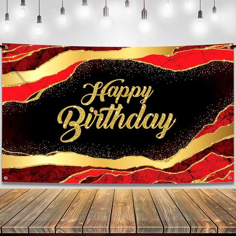 KatchOn, Red and Black Happy Birthday Banner - XtraLarge 72x44 Inch | Red and Black Birthday Decorations | Happy Birthday Banner Red and Black for Casino Party Decorations | Happy Birthday Backdrop in Saudi Arabia