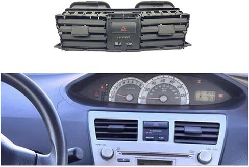 فتحة تهوية منفذ مكيف الهواء في مركز السيارة، متوافقة مع Toyota Yaris 2008-2013 لوحة فتحة تهوية غطاء منفذ الهواء أداة استبدال لوحة القيادة (أسود متوسط) in Kuwait