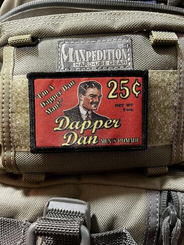 Redheaded Tshirts - Dapper Dan Pomade Morale Patch - Custom Patches - Made in The USA in Saudi Arabia