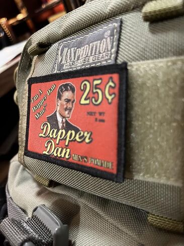 Redheaded Tshirts - Dapper Dan Pomade Morale Patch - Custom Patches - Made in The USA in Saudi Arabia