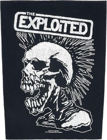 XLG The Exploited Vintage Skull Back Patch Hardcore Rock Jacket Sew On Applique in Saudi Arabia