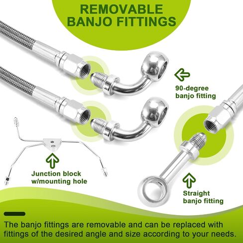 Mofun Throttle بواسطة سلك تمديد وخط فرامل أمامي هيدروليكي وكابل القابض متوافق مع Harley Touring Street Glide Electra Road Glide Road King Non-ABS 2008-2013، مناسب لمقود الدراجة مقاس 12 بوصة - 14 بوصة، أسود in Kuwait