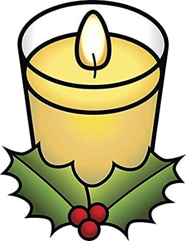 EW Designs Cute Simple Christmas Holiday Candle Cartoon Icon Vinyl Decal Bumper Sticker (4" Tall) in Saudi Arabia