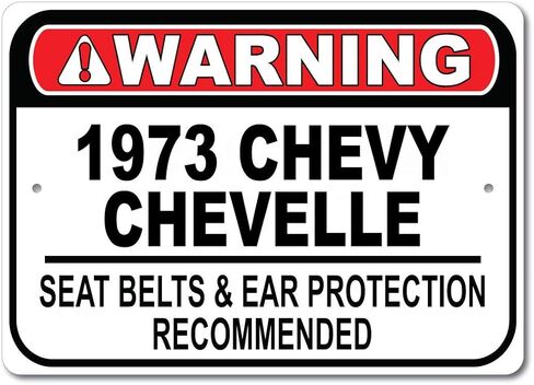 1973 73 حزام مقعد Chevy Chevelle الموصى به، علامة سيارة سريعة، علامة جراج معدنية، ديكور حائط، علامة سيارة GM - 10x14 بوصة in Kuwait