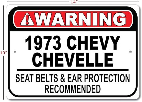 1973 73 حزام مقعد Chevy Chevelle الموصى به، علامة سيارة سريعة، علامة جراج معدنية، ديكور حائط، علامة سيارة GM - 10x14 بوصة in Kuwait