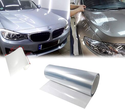 x xotic tech Car Bumper Front Hood Headlight Clear Paint Scratch Guard Film Vinyl Wrap Sheet Protection (12" x 48") in Saudi Arabia