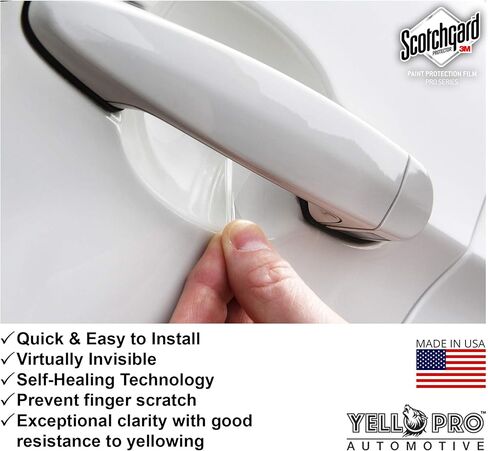 YelloPro Custom Fit Door Handle Cup 3M Scotchgard Anti Scratch Clear Bra Paint Protector Film Cover Self Healing Guard for 2016 2017 2018 2019 2020 2021 2022 2023 Toyota Tacoma Pickup Truck in Saudi Arabia