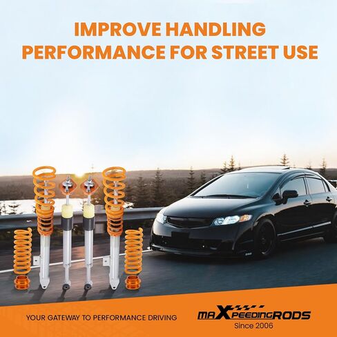 maxpeedingrods Coilovers لكرايسلر 300C 2005-2010، لدودج ماغنوم 2005-2010، طقم تعليق كويلوفيرز قابل للتعديل للارتفاع، ممتص الصدمات، طقم خفض، ذهبي in Saudi Arabia