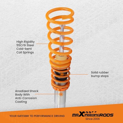 maxpeedingrods Coilovers لكرايسلر 300C 2005-2010، لدودج ماغنوم 2005-2010، طقم تعليق كويلوفيرز قابل للتعديل للارتفاع، ممتص الصدمات، طقم خفض، ذهبي in Saudi Arabia