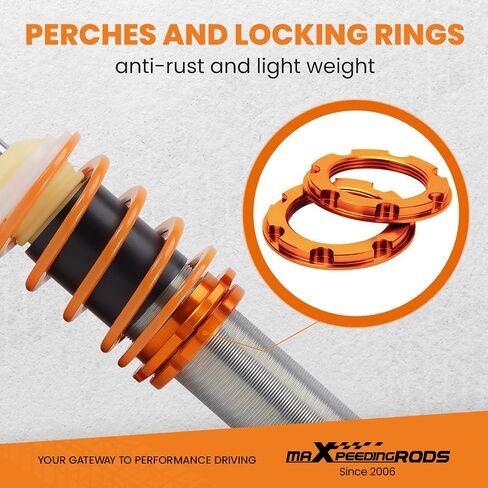 maxpeedingrods Coilovers لكرايسلر 300C 2005-2010، لدودج ماغنوم 2005-2010، طقم تعليق كويلوفيرز قابل للتعديل للارتفاع، ممتص الصدمات، طقم خفض، ذهبي in Saudi Arabia
