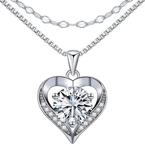 Moissanite Necklace, Women's Diamond Necklace, 'I LOVE YOU' Heart Pendant Necklace, 1-3 Carat Moissanite Pendant, 925 Sterling Silver Electroplated With 18k Gold Necklace, The Best Gift for Wife, Girlfriend, Mother and Daughter. in Kuwait