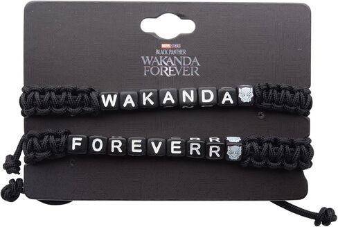 Marvel Black Panther: Wakanda Forever 2-Piece Cord Pull Bracelet Set in Saudi Arabia