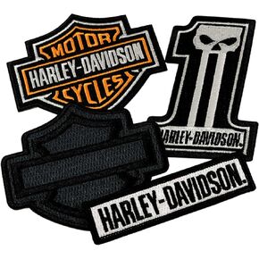 Harley-Davidson Classic H-D Logos Emblem Sew-On Patch Pack - Black/Orange in Saudi Arabia