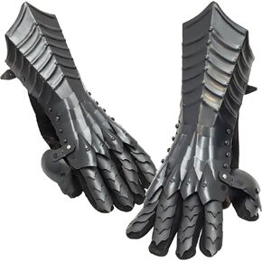 Halloween Medieval Dragon Scale Cosplay Gloves – Fantasy Costume Handwear for LARP, Parties & Display Black in Saudi Arabia