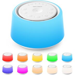 آلة ضوضاء بيضاء مع ضوء ليلي، 30 صوتًا مهدئًا، آلة صوت محمولة للأطفال والكبار، 10 ألوان ضوء ليلي، 5 خيارات للمؤقت، وظيفة الذاكرة، مدمجة للسفر والحضانة والمنزل in Kuwait