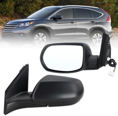 Left Driver Side Mirror Compatible With 2012 2013 2014 2015 2016 Honda CRV CR-V With Manual Folding Power Glass Black Replace#76258-T0A-A11(3Pins) in Saudi Arabia