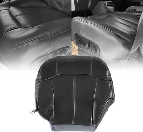 SecosAutoparts Passenger Side Bottom Leather Replacement Seat Cover Dark Gray Compatible with Chevy Silverado Tahoe Avalanche Suburban Compatible with GMC Sierra Yukon 1999 2000 2001 2002 in Saudi Arabia