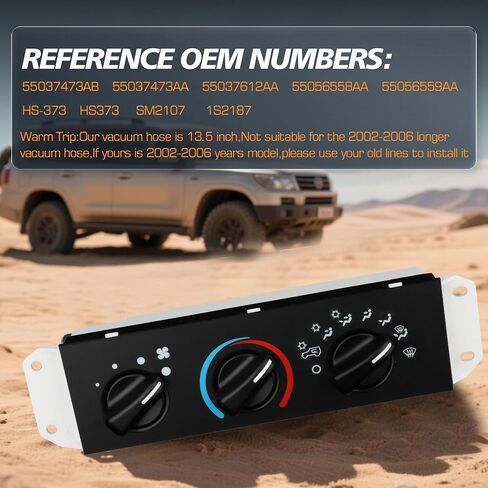 55037473AB، BL101، HS-373 لوحة التحكم في سخان التيار المتردد وحدة التحكم في المناخ مع مفتاح محرك منفاخ لسيارة جيب رانجلر TJ 1999 2000 2001 2002 2003 2004 لوحة التحكم in Saudi Arabia