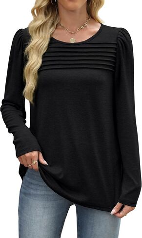 WIHOLL Long Sleeve Shirts for Women Crewneck Tops Tunic Fall Winter Sweatshirts 2025 Clothes in Saudi Arabia