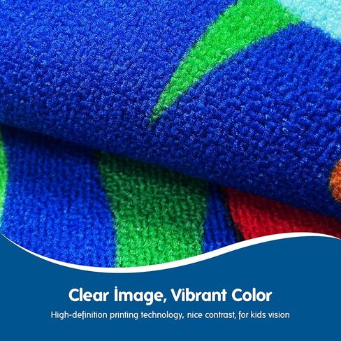 سجادة Booooom Jackson للفصل الدراسي، سجادة للفصول الدراسية للأطفال في الفصول الدراسية الابتدائية، منطقة التعلم المدرسية، سجاد ما قبل المدرسة للفصول الدراسية، سجادة منطقة مقعد القراءة (7.5 × 13 قدم بيضاوي، L053-SeabedABC-Lite) in Kuwait