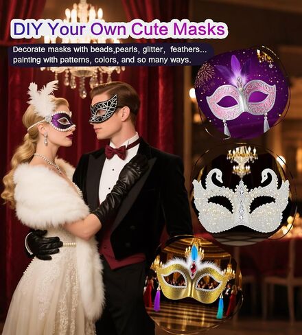 15 PCS DIY White Masquerade Masks DIY Paper Blank Half Face Mask Craft Art Plain Paintable Mardi Gras Masks Halloween Party Mask in Saudi Arabia