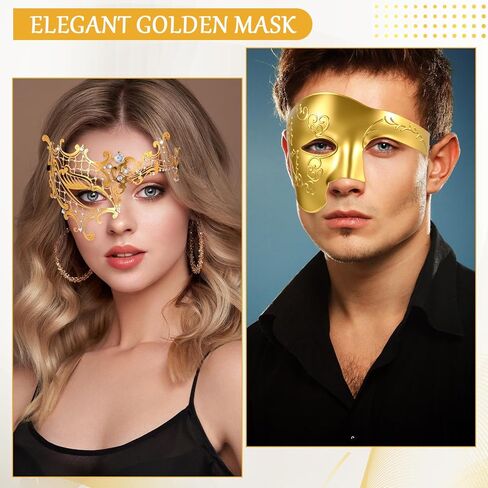 Couple Masquerade Masks Set Venetian Costume Prom Party Mask for Halloween One Eyed Half Face in Saudi Arabia