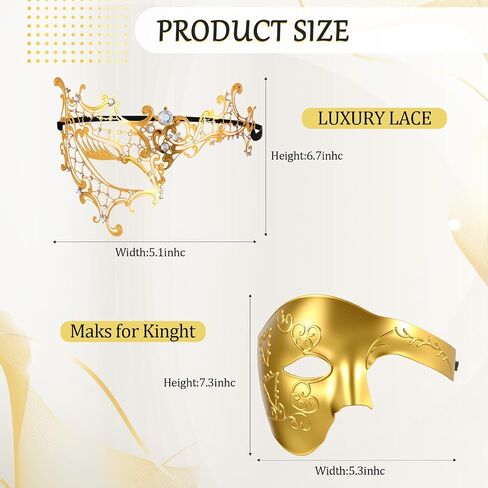 Couple Masquerade Masks Set Venetian Costume Prom Party Mask for Halloween One Eyed Half Face in Saudi Arabia