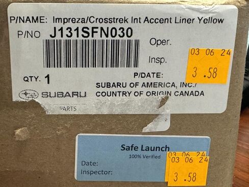 Subaru 13-Piece Yellow Accent Interior Liner Upgrade Kit for 2024 2025 Crosstrek Sport - J131SFN030 - Genuine OEM in Saudi Arabia