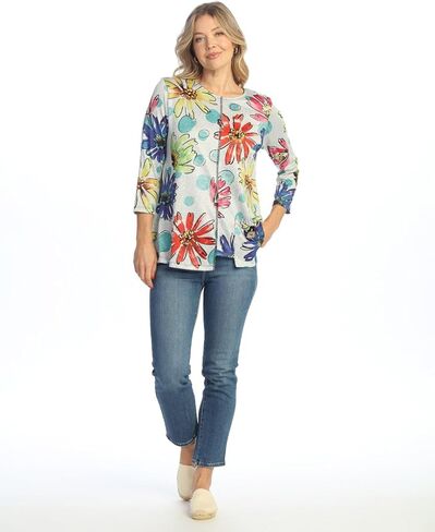 Jess & Jane Fine Knit Contrast Seam Step Hem Top - FQ2 in Saudi Arabia
