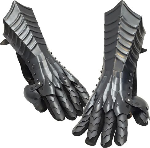 Halloween Medieval Dragon Scale Cosplay Gloves – Fantasy Costume Handwear for LARP, Parties & Display Black in Saudi Arabia