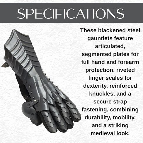 Halloween Medieval Dragon Scale Cosplay Gloves – Fantasy Costume Handwear for LARP, Parties & Display Black in Saudi Arabia