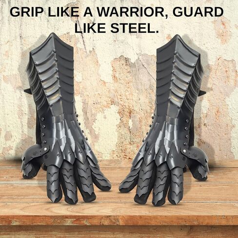 Halloween Medieval Dragon Scale Cosplay Gloves – Fantasy Costume Handwear for LARP, Parties & Display Black in Saudi Arabia