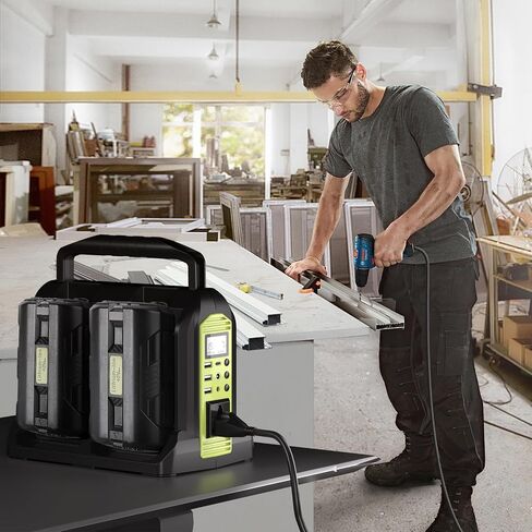 محول طاقة 350 واط لبطارية ليثيوم أيون Ryobi 40 فولت، OP401 2-Port 20 فولت إلى 120 فولت عاكس موجة جيبية نقية مع ضوء LED، 3 منافذ USB-A، 1 منفذ USB-C، 1 منفذ تيار مستمر، محطة طاقة للتخييم في حالات الطوارئ (أداة فقط ) in Saudi Arabia