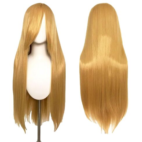 32inches/80cm Long White Wig with Bangs for Women White Cosplay Wigs for Anime Synthetic Hair for Halloween Costume Party Cosplay with Wig Cap in Kuwait