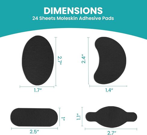 Moleskin Adhesive Tape Pads for Blister - Promifun Blisters Bandages for Foot, Toe, Feet,Finger - Mole Skin Patch for Blister,Callus,Bunion Prevention & Recovery - 16 Sheets of 4 Shapes,Beige in Saudi Arabia