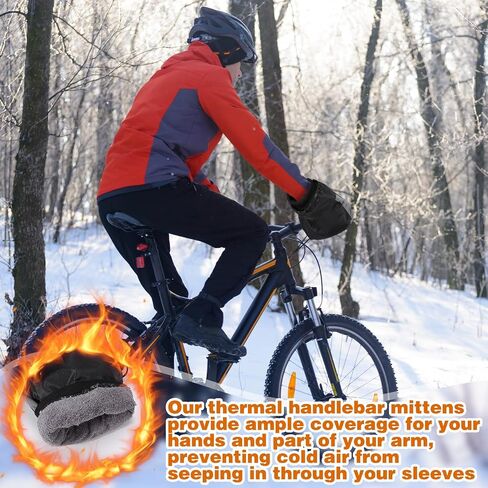 Geyoga Bike Handlebar Mitts Winter Motorcycle Handlebar Gloves for Cold Weather Thermal Bicycle Mittens Windproof Cover in Saudi Arabia