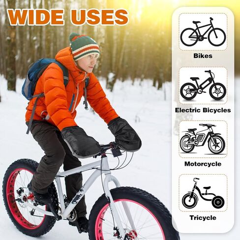 Geyoga Bike Handlebar Mitts Winter Motorcycle Handlebar Gloves for Cold Weather Thermal Bicycle Mittens Windproof Cover in Saudi Arabia